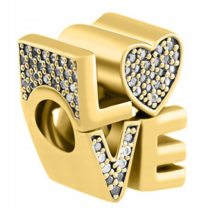 Charms Love Kocham Cię Miłość złota srebro 925