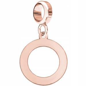 Charms okrągła blaszka różowe złoto S925