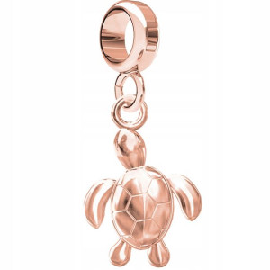 Charms różowy wiszący Żółw srebro 925
