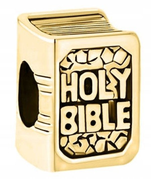 Charms złoty Holy Bible srebro 925 zawieszka