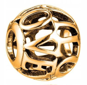 Charms złoty Love You Kocham Cię srebro 925