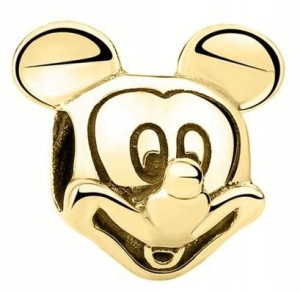Charms złoty Mickey srebro 925 zawieszka koralik