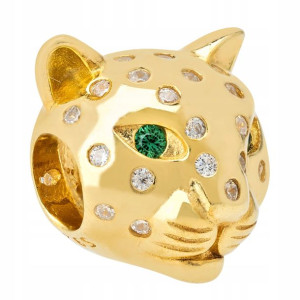 Charms złoty Pantera Zwierzę Animal 925