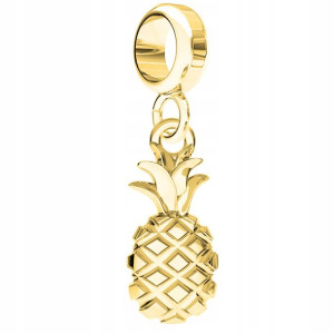 Charms złoty wiszący Ananas Owoc srebro 925