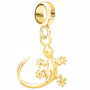 Charms złoty wiszący Jaszczurka srebro 925