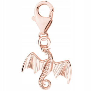 Zawieszka różowy wiszący Smok srebro 925