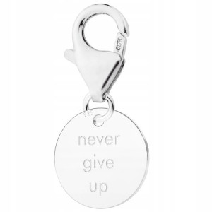 Zawieszka wisząca Never Give Up srebro 925