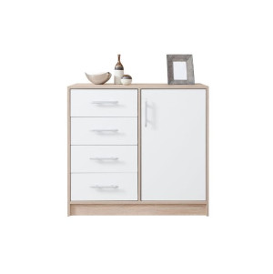 Komoda mała SMART 90 cm dąb sonoma + biały lux