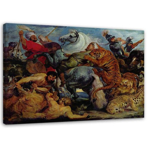 OBRAZ NA PŁÓTNIE Polowanie na tygrysa - P. P. Rubens 90x60