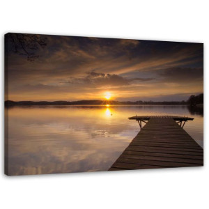 OBRAZ NA PŁÓTNIE Pomost nad jeziorem 90x60