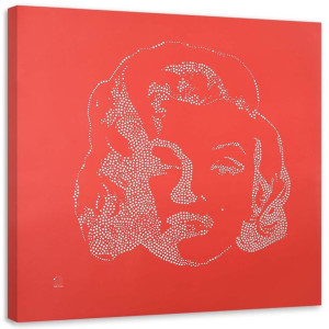 OBRAZ NA PŁÓTNIE Marilyn MonroeTło Czerwony 50x50