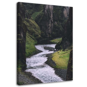 OBRAZ NA PŁÓTNIE Potok Góry Las Natura 80x120
