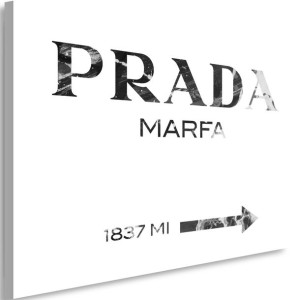 OBRAZ NA PŁÓTNIE Prada Marfa Czarno Biały 60x40