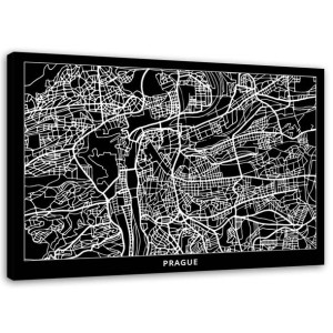 OBRAZ NA PŁÓTNIE Praga Plan Miasta 90x60