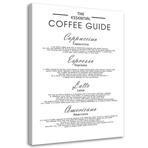 OBRAZ NA PŁÓTNIE Napis Kawa Menu 60x90