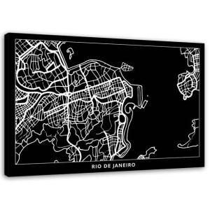 OBRAZ NA PŁÓTNIE Rio de Janeiro Plan Miasta 60x40
