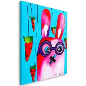 OBRAZ NA PŁÓTNIE Królik w okularach 70x100