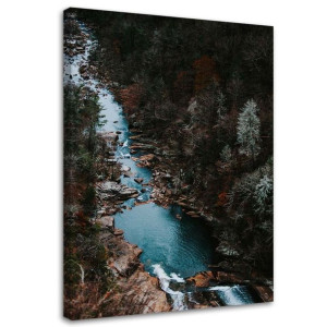 OBRAZ NA PŁÓTNIE Las Potok Góry Natura 70x100