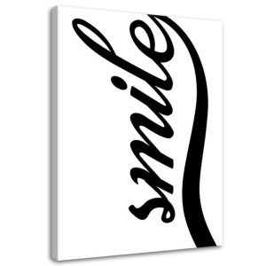 OBRAZ NA PŁÓTNIE Napis Smile Typografia 70x100