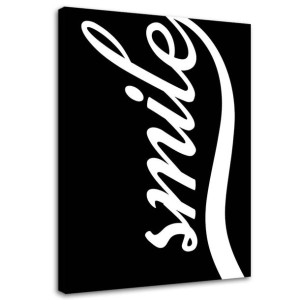 OBRAZ NA PŁÓTNIE Napis Smile Typografia 70x100
