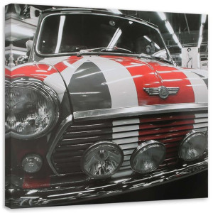 OBRAZ NA PŁÓTNIE Mini Cooper Samochód Szary 40x40
