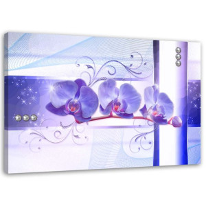 OBRAZ NA PŁÓTNIE Orchidea Kwiaty Fioletowy 120x80