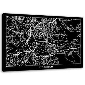 OBRAZ NA PŁÓTNIE Sztokholm Plan Miasta 120x80