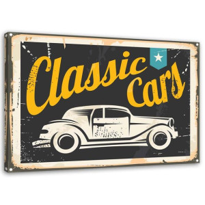 OBRAZ NA PŁÓTNIE Szyld Retro Cars 90x60