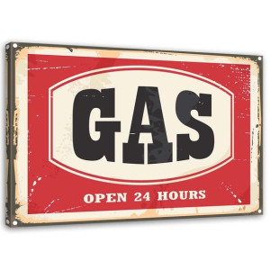 OBRAZ NA PŁÓTNIE Szyld Retro Gas 120x80