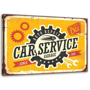 OBRAZ NA PŁÓTNIE Szyld Retro Car Service 100x70