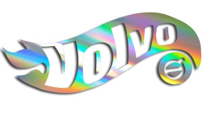 Wycinana naklejka VOLVO a'la hot wheels holograficzna
