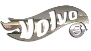 Wycinana naklejka VOLVO a'la hot wheels chrom