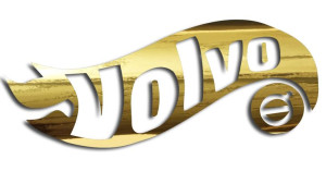Wycinana naklejka VOLVO a'la hot wheels złoty chrom