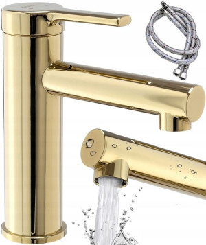 Bateria Umywalkowa Pixel Złota Gold Niska Rea