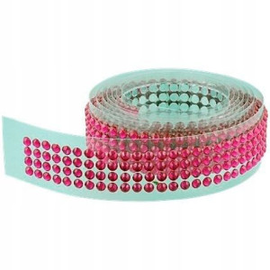 Taśma dekoracyjna diamentowa 15 mm x 1 m / różowa