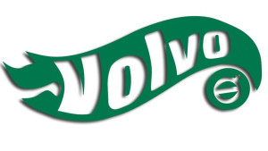 Wycinana naklejka VOLVO a'la hot wheels zielona