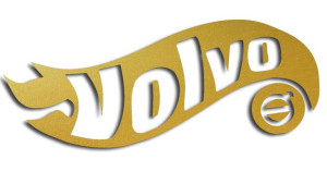 Wycinana naklejka VOLVO a'la hot wheels złota