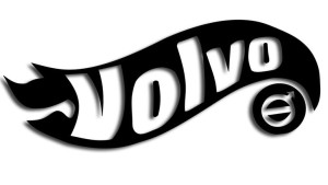 Wycinana naklejka VOLVO a'la hot wheels czarna