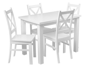 Zestaw Z057 Do Małej Kuchni Jadalni Stół 100x70 Cm + 4 Krzesła Biały