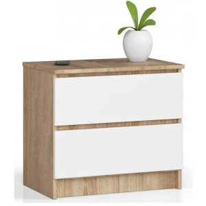 Minimalistyczna komoda z szufladami dąb sonoma + biały - Parin 3X