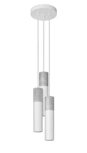 Biała lampa wisząca tuba w stylu loft - S756-Borgis