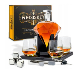 Karafka Whiskey Diament Zestaw Prezent Dzień Ojca