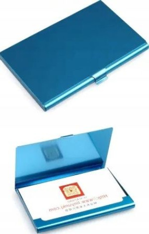 Wizytownik Etui Na Wizytówki Karty Metal Niebieski