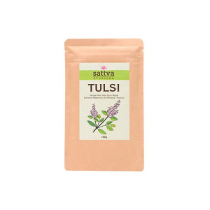 Sattva Ayurveda ZIOŁOWA  Maseczka w Proszku Do Twarzy i Włosów Tulsi 100 g