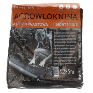 MEGRAN HORTI-LINE Agrowłoknina Czarna 3,2m x 5mb Antychwastowa 1 szt.