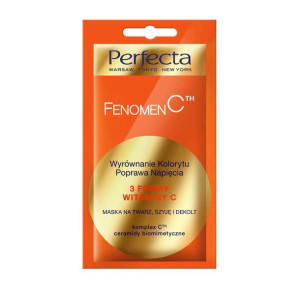 Perfecta FENOMEN C Maska Na Twarz, Szyję i Dekolt Wyrównająca Koloryt 8 ml