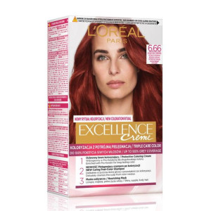 L'Oreal Paris EXCELLENCE CREME Farba Do Włosów 6.66 Intensywna Czerwień 1 s