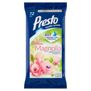 Presto 2W1 Chusteczki Nawilżane Magnolia Uniwersalne 72 szt.