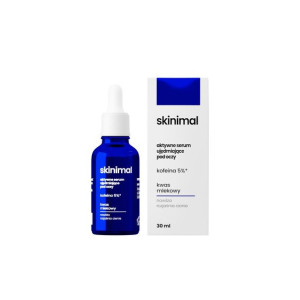 SKINIMAL  Aktywne serum ujędrniające pod oczy kofeina 5% kwas mlekowy