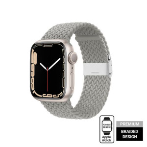 Pleciony pasek do Apple Watch 38/40/41 mm (jasny szary)